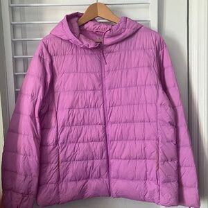 Uniqlo Puffer Jacket, XL, pink/orchid